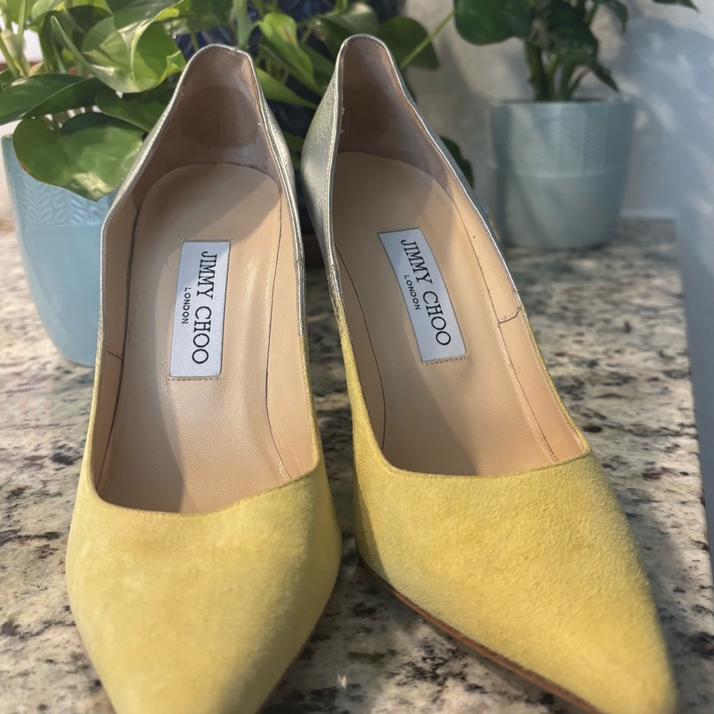 Jimmy Choo Yellow Suede Heels